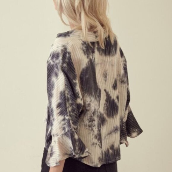 CHARCOAL TIE DYE TOP - Picture 4 of 4